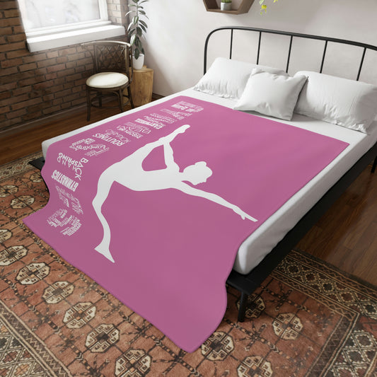 Gymnastics Plush Fleece Blanket Pink